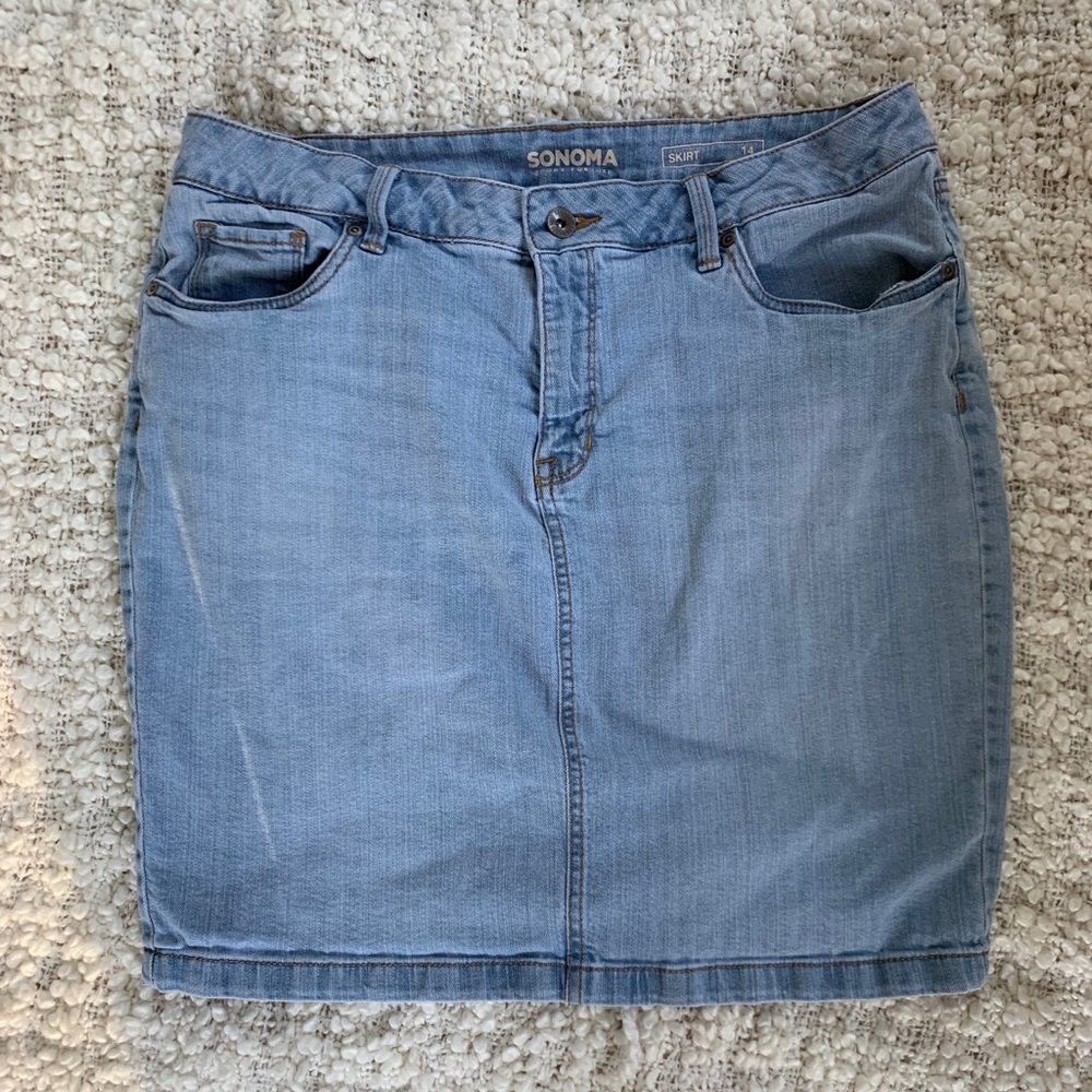 Light Wash Denim Skirt